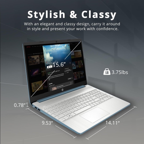 HP 15.6" FHD Laptop - AMD Ryzen 5 5500U - 16GB DDR4 - 256GB PCIe SSD - AMD Radeon Graphics - Windows 11 - Blue by HP - Open Box condition - Image 8