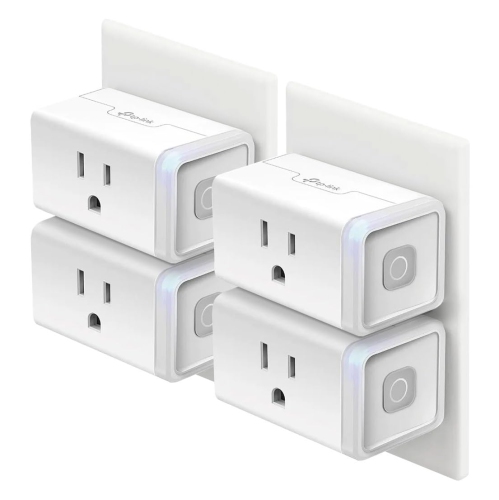 Kasa Smart Mini Plug – 4-Pack WiFi Outlet, Remote Control, Works with Alexa, Echo, and Google Home, 15 Amp, UL Certified, 2.4GHz WiFi Required, No Hu