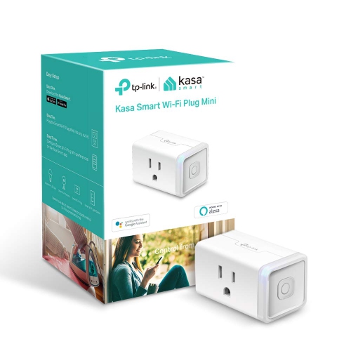 Kasa Smart Mini Plug – WiFi Outlet for Smart Home, Works with Alexa, Echo, Google Home, No Hub Needed, Remote Control, 2.4GHz WiFi, 15 Amp, UL Certif