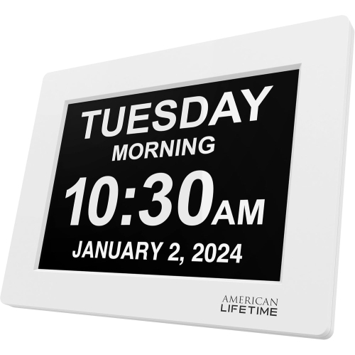 MR. SPARKLE  2024 New American Lifetime Dementia Clock, Large Digital Display Clock for Seniors \w Custom Alarms, Day & Date Feature for Elderly Large