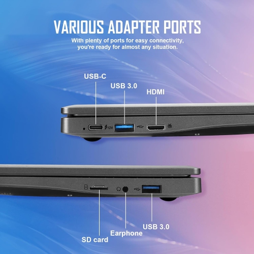 Windows 11 Laptop Computer, 8GB RAM 128GB ROM, Intel Celeron Quad-Core Processors, 10" Netbook Computer with WiFi, Webcam and Bluetooth, Mini Laptop
