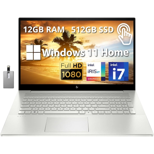 Open Box - HP Envy 17.3" HD Touchscreen Laptop, Intel Core i7-1195G7 Processor, 512GB SSD, 12GB RAM, Intel Iris Xe Graphics, Backlit Keyboard, Window