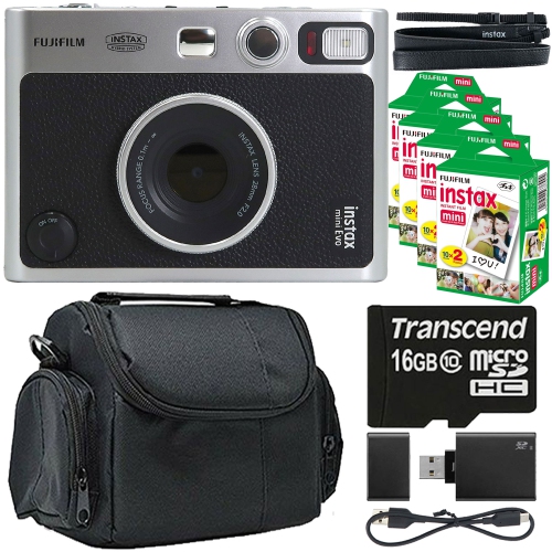 FUJIFILM  Instax Mini Evo Hybrid Instant Camera + 4X 2X10 Mini Instax Film Bundle