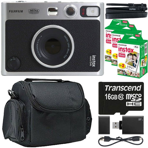 FUJIFILM  Instax Mini Evo Hybrid Instant Camera + Film, Case, 16GB Card & Reader