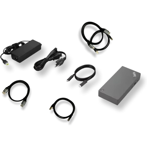 D.O.E LLC  Lenovo Thinkpad Universal USB-C Dock V2-40B70090Us With Uberspeed Cable Bundle - 2X Displayport 1.4, 1X HDMI 2.1 & 1 Cat8