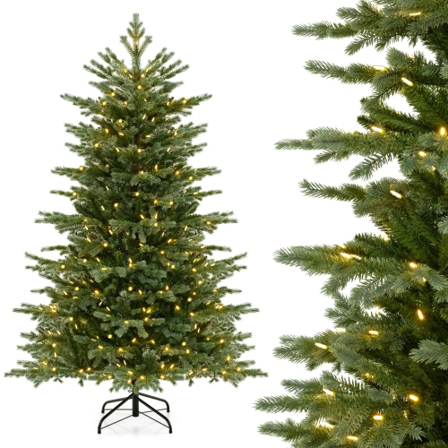 Arbre de Noël artificiel de 6 pi avec 2116 embouts en PVC et en PE de Costway, 300 lumières à DEL