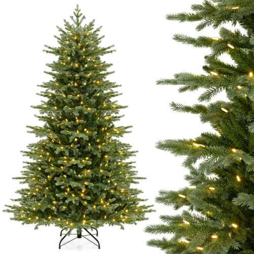 Arbre de Noël artificiel de 7 pi avec 3156 embouts en PVC et en PE de Costway, 400 lumières à DEL