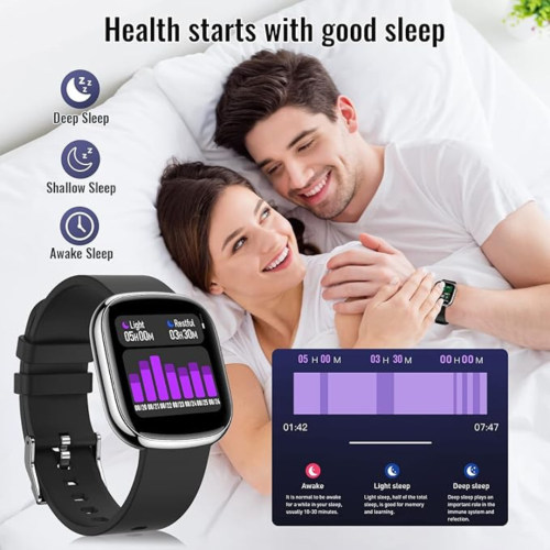 Outlet Smart Watch for Women Men, Digital Fitness Watch, 1.3" Touch Screen Smart Watch, 8 Sports Modes, IP68 Waterproof Activity Tracker, Calorie