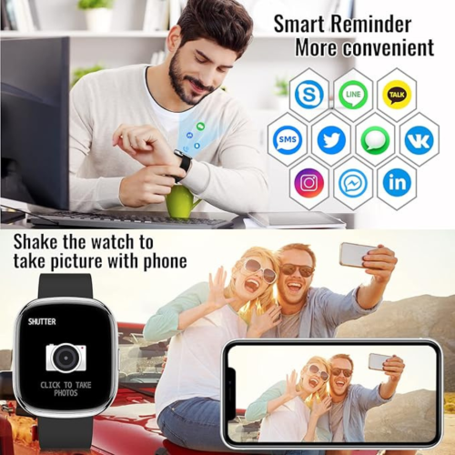 Outlet Smart Watch for Women Men, Digital Fitness Watch, 1.3" Touch Screen Smart Watch, 8 Sports Modes, IP68 Waterproof Activity Tracker, Calorie