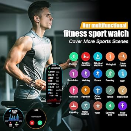 Military Smart Watch for Men(Answer/Dial Calls) HOFIT Fitness Watch, Montre Intelligente Homme with 1.6 in HD Touch Screen, Pedometers, Heart Rate &
