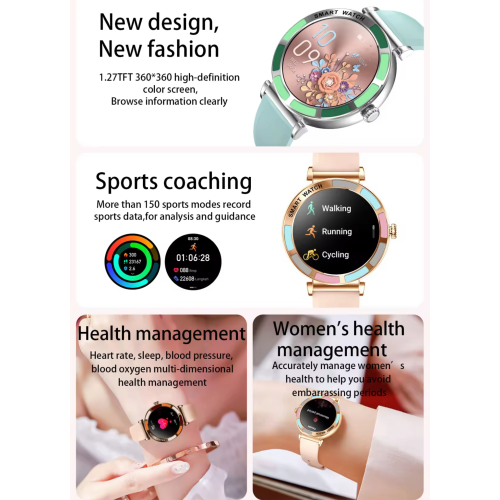 TUTT Women’s Smart Watch | Slim & Stylish Design 1.27” HD Dial | Waterproof | AI Voice Assistant | Women’s Health & Sports Tracker Smartwatch | 1