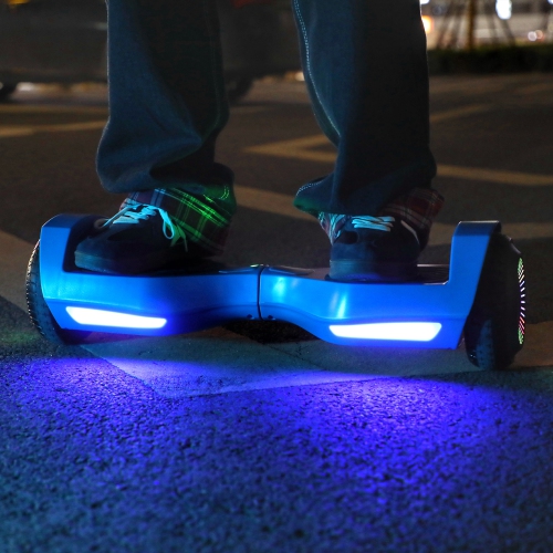 BIIST Ultra Classic Blue Hoverboard with Music Speaker, 6.5" LED Shining Wheels, 300W Dual Motors, LED Headlights, UL2272 Certified, 6-8 km Range