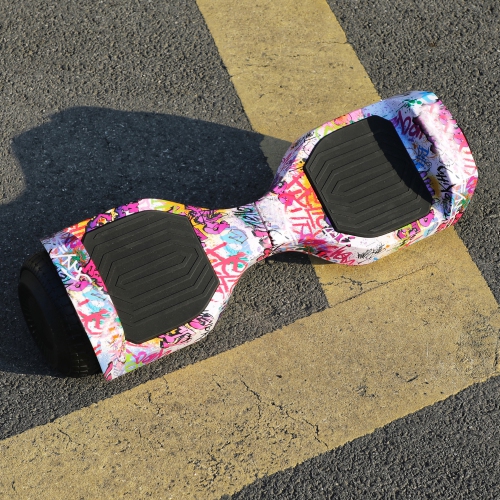 Planche gyroscopique rose de BIIST Street avec haut-parleur musical, roues brillantes de 6,5 po, moteur 300 W double, phares à DEL,