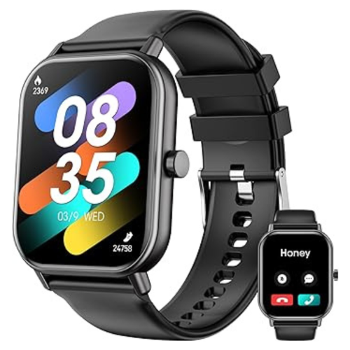 PRIME MADE Smart Watch for Men Women With Bluetooth Call, 2024 Newest 1.85'' HD Full Touch Screen, Fitness Tracker Watch With 100+ Sports Modes, Waterproof Smartwatch for Android Phones Ios