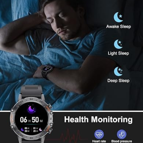 Smart Watch for Men, 1.39'' HD Military Smart Watches with Bluetooth Call Notification, Men Watches with 100+ Sport Modes, IP68 Waterproof Smartwatch