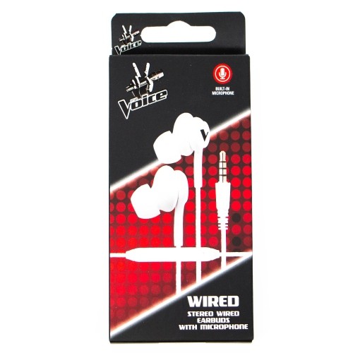 THE VOICE  : Wired Earbuds W/ Mic - [Electronics] In White