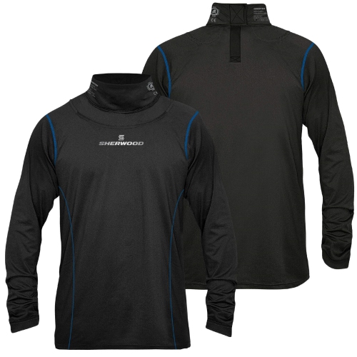 Sherwood: Long Sleeve with Intergrated Neck Guard Black - Senior[Sporting Goods]