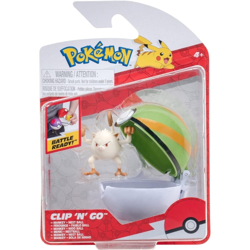 JAZWARES  Pokemon: Clip 'n' Go - Mankey And Nest Ball