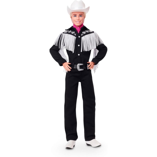 Barbie the Movie: Ken Doll Wearing Black and White Western Outfit