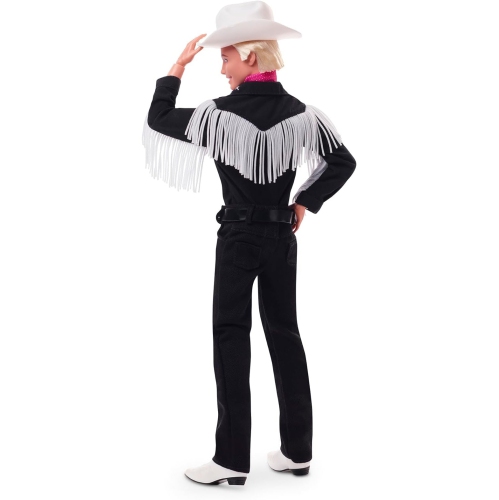 Barbie the Movie: Ken Doll Wearing Black and White Western Outfit