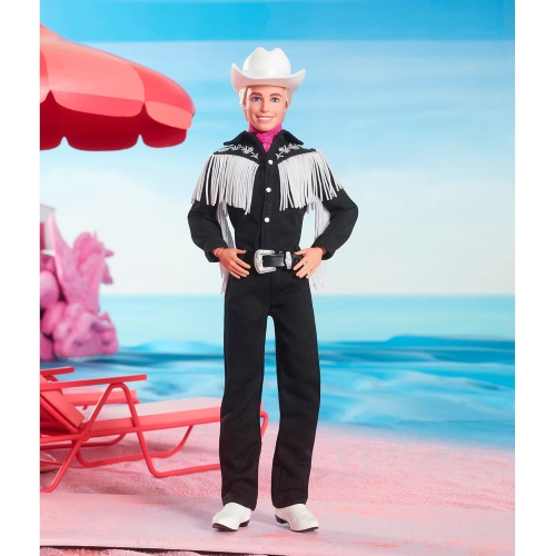 Barbie the Movie: Ken Doll Wearing Black and White Western Outfit