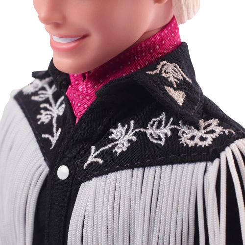 Barbie the Movie: Ken Doll Wearing Black and White Western Outfit