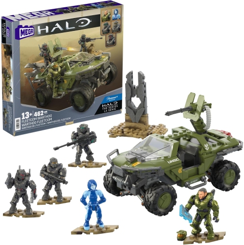 MEGA Halo: Fleetcom Warthog - Ensemble de blocs de construction de 462 pièces