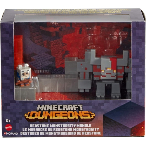 MATTEL  Minecraft Dungeons: Redstone Monstrosity Mangle Mini Battle Box