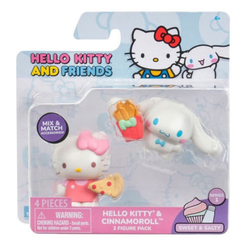 JAZWARES  Hello Kitty & Friends: Sweet & Salty - Hello Kitty Pizza & Cinnamoroll French Fries In Multicolor