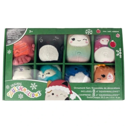 Squishmallows: Holiday Christmas Bright Squads Ornament Set - 8-Pack [4 Inch]