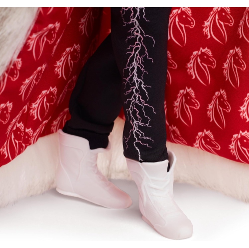 Barbie The Movie: Ken Doll Wearing Big Faux Fur Coat & Black Fringe Vest with Bandana