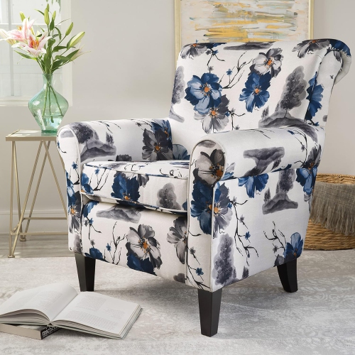 Fabric Club Chair - Floral Print