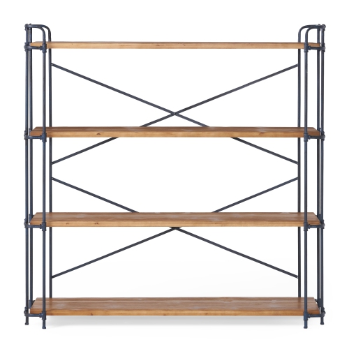 Indoor-Outdoor Antique Finish -Outdoor Iron 4-Shelf Bookcase
