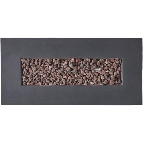 40" Rectangular MgO Concrete Propane Fire Pit, 40,000 BTU Outdoor Patio Heater with Lava Rocks, Lightweight Modern Design(Gray)