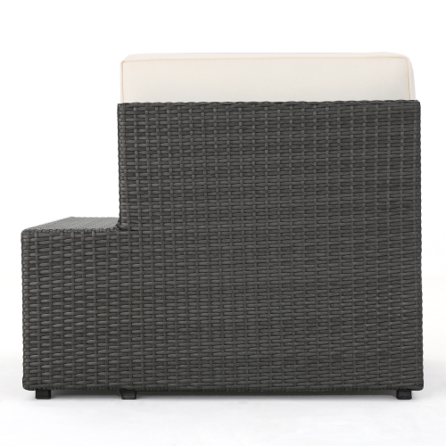 Outdoor Wicker Armless Sectional Sofa Seat, Gray, Set