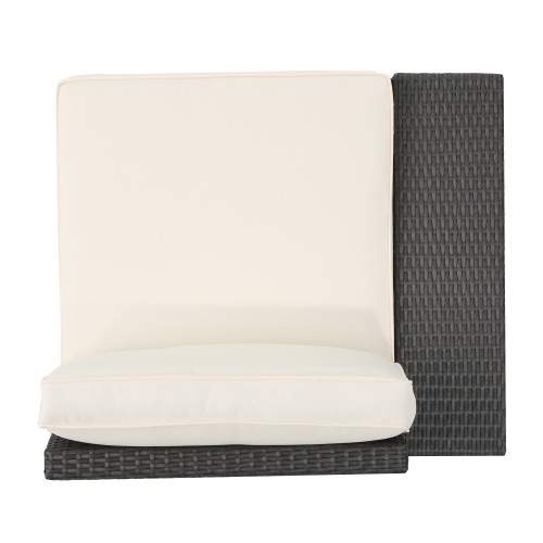 Outdoor Wicker Armless Sectional Sofa Seat, Gray, Set