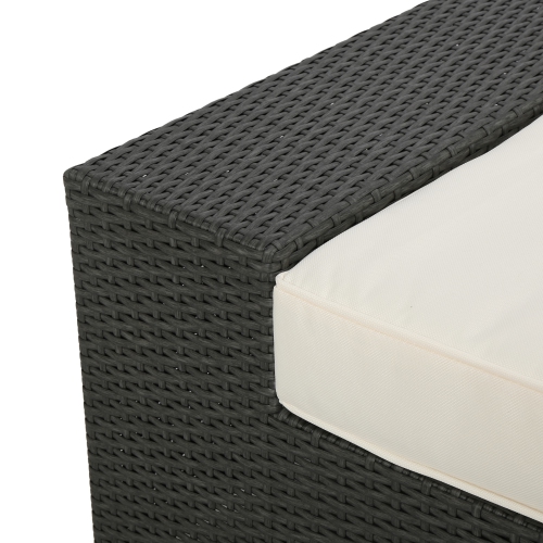 Outdoor Wicker Armless Sectional Sofa Seat, Gray, Set