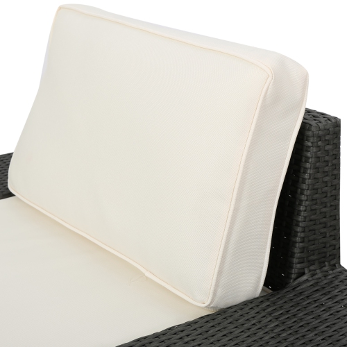 Outdoor Wicker Armless Sectional Sofa Seat, Gray, Set