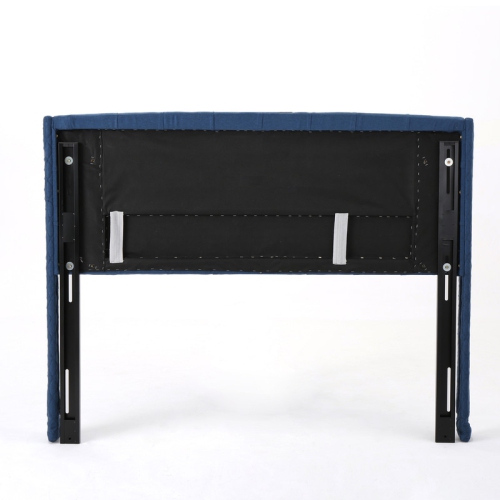 Upholstered Wingback Headboard, Button Tufted Upholstery, Sturdy Structure, King Size, Dark Navy