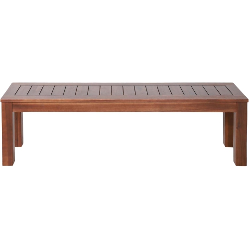 62" Acacia Wood Paito Dining Benches Set for 6-8 People Seat Kitchen Dinner Room, Brown