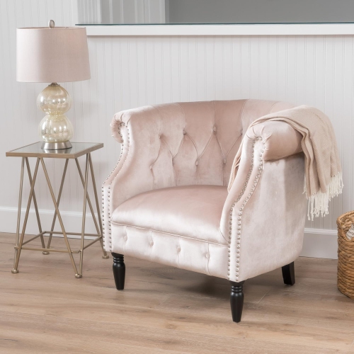 Mid-Century Modern Armchair Club Chair Accent Chair Single Sofa Lounge Chair 33'' W for Living Room, Bedroom,Champagne