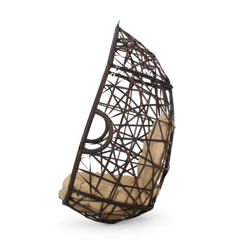 Outdoor Wicker Hanging Egg Chair, Brown