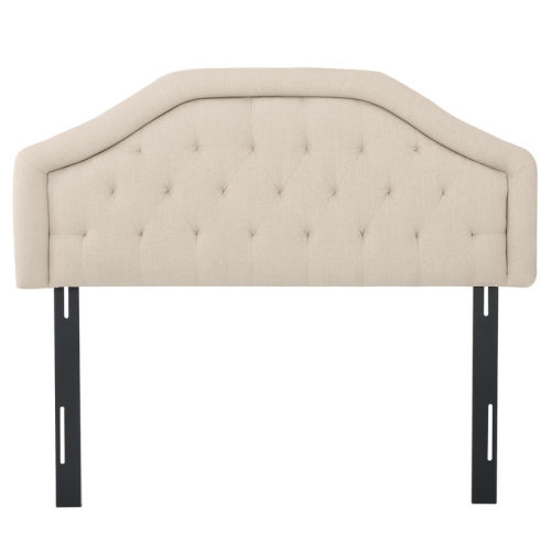 Full/Queen Size Upholstered Headboard, Diamond Tufted Design, Arched Structure, Easy assembly, Beige