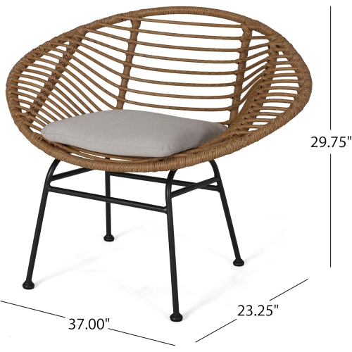 CHAIR,Brown+Beige 37x 23.25x 29.75inch(LxWxH)