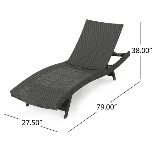 79'' Outdoor Wicker Reclining Lounge Chair Long Reclining Chaise Lounge Set Patio Rattan Double Chaise Lounge Lawn Sunbathing Chairs Beach Pool