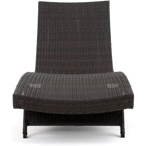 Outdoor Patio Pe Wicker No Assembly Required 79" lx27.5 wx15 h Brown Solid Modern Contemporary Rattan Wicker Reclining