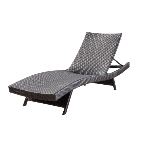 Outdoor Patio Pe Wicker No Assembly Required 79" lx27.5 wx15 h Brown Solid Modern Contemporary Rattan Wicker Reclining