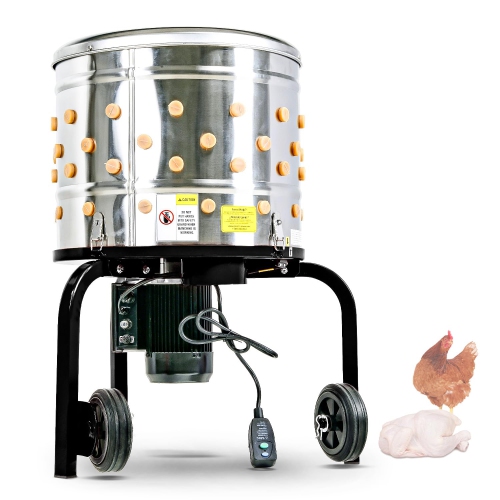 Kitchener Chicken Plucker De-Feather Remover Poultry and Fowl Food Processor Electric Stainless Steel Heavy Duty 1HP 120VAC 280RPM GFCI Connector 92