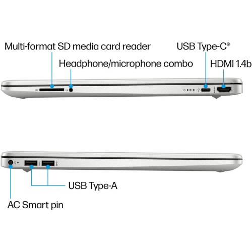 HP 15.6" FHD Laptop- Silver