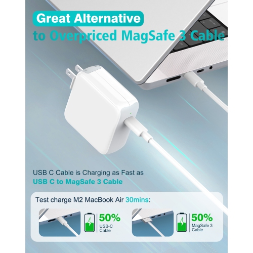 SATURNDOCK 70W USB C Charger for MacBook Air MacBook Pro 13 14 15 16 inch 2024 2023 2022 2021 2020, M1 M2 M3 Laptop USB C Power Adapter, 6.6ft USB C